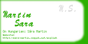 martin sara business card